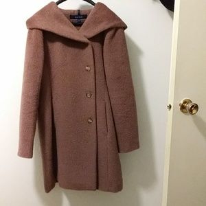Cole Haan Wool/Alpaca Blend hooded coat.